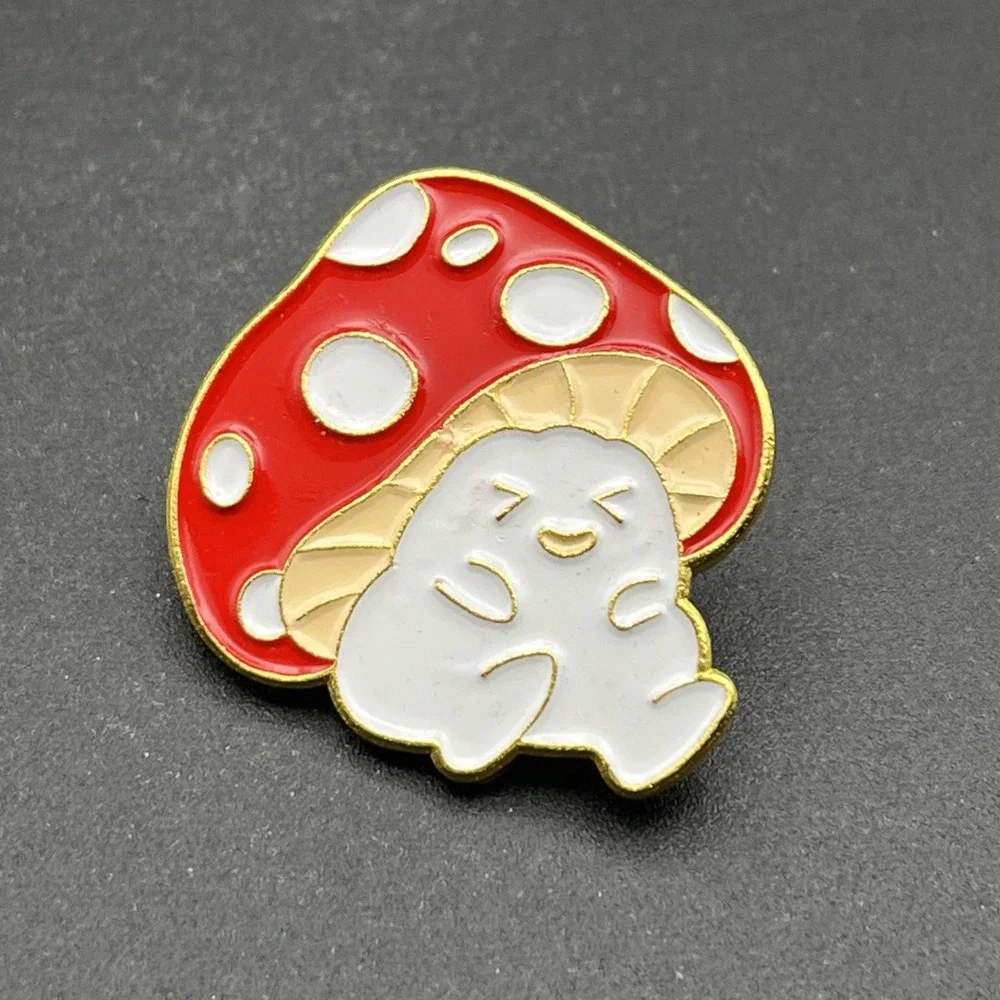 Cute‎ Mushroom Person Sitting Lapel Hat Pin